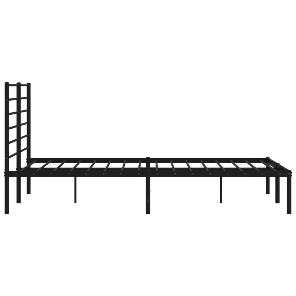 Sengeramme I Metall Med Hodegavl Svart 120X190 Cm