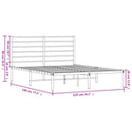 Sengeramme I Metall Med Hodegavl Svart 120X190 Cm