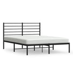 Sengeramme I Metall Med Sengegavl Svart 140X200 Cm