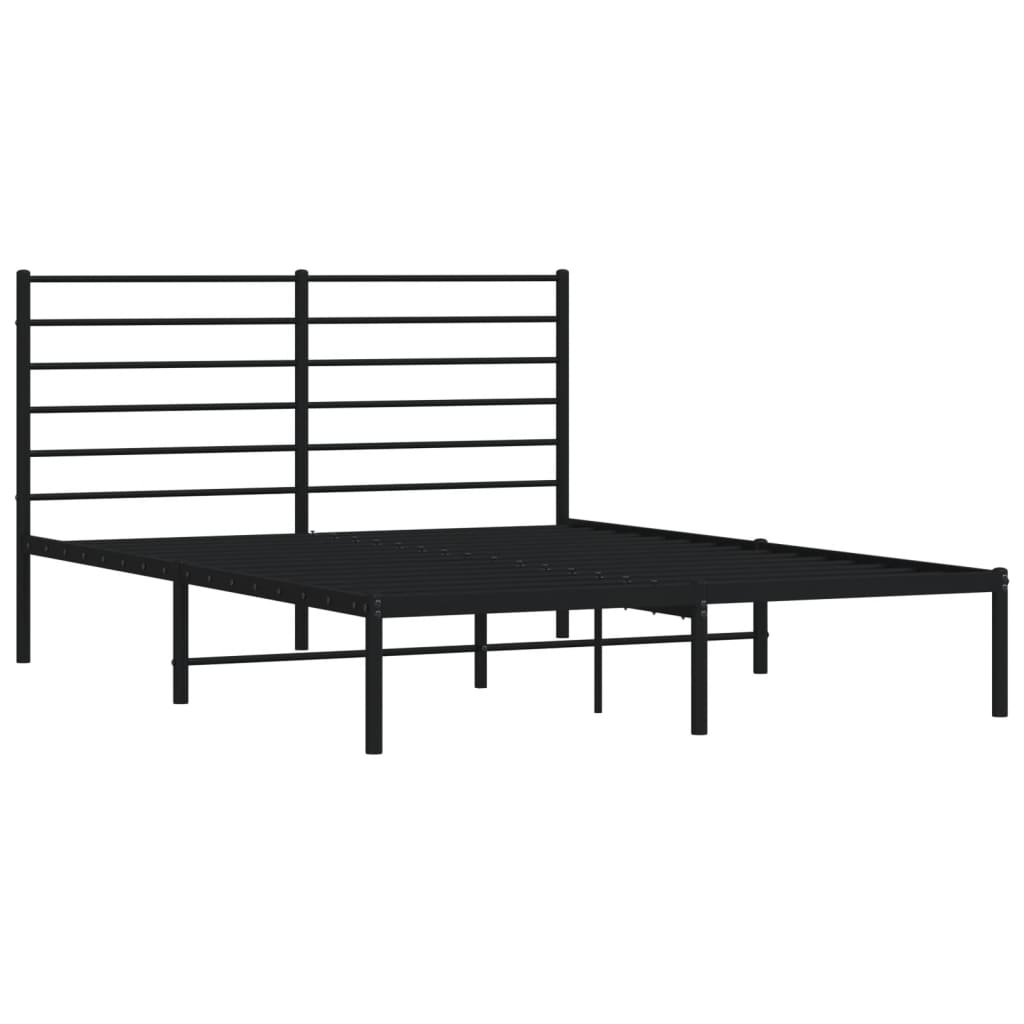 Sengeramme I Metall Med Sengegavl Svart 140X200 Cm