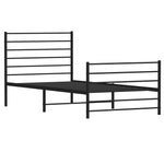 Sengeramme I Metall Med Hode- Og Fotgavl Svart 80X200 Cm