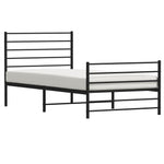 Sengeramme I Metall Med Hode- Og Fotgavl Svart 80X200 Cm