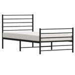 Sengeramme I Metall Med Hode- Og Fotgavl Svart 90X200 Cm