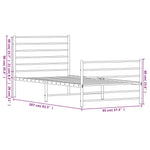 Sengeramme I Metall Med Hode- Og Fotgavl Svart 90X200 Cm