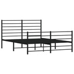 Sengeramme I Metall Med Hode- Og Fotgavl Svart 140X190 Cm