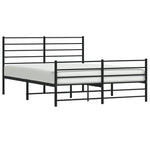 Sengeramme I Metall Med Hode- Og Fotgavl Svart 140X190 Cm