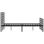 Sengeramme I Metall Med Hode- Og Fotgavl Svart 140X190 Cm