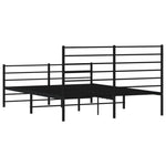 Sengeramme I Metall Med Hode- Og Fotgavl Svart 140X190 Cm