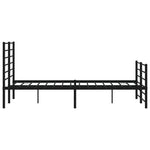 Sengeramme I Metall Med Hode- Og Fotgavl Svart 140X200 Cm