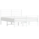 Sengeramme I Metall Med Hode- Og Fotgavl Hvit 120X200 Cm