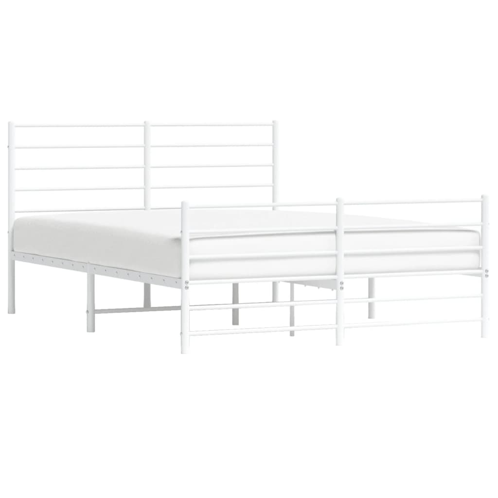 Sengeramme I Metall Med Hode- Og Fotgavl Hvit 140X190 Cm