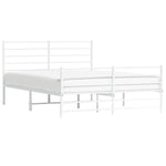 Sengeramme I Metall Med Hode- Og Fotgavl Hvit 140X190 Cm