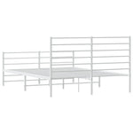 Sengeramme I Metall Med Hode- Og Fotgavl Hvit 140X190 Cm