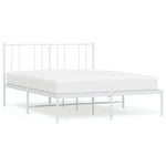 Sengeramme I Metall Med Sengegavl Hvit 160X200 Cm