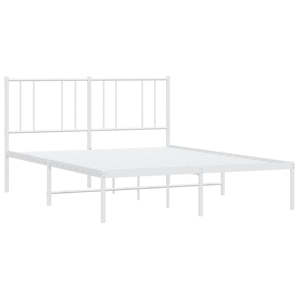 Sengeramme I Metall Med Sengegavl Hvit 160X200 Cm