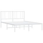 Sengeramme I Metall Med Sengegavl Hvit 160X200 Cm