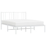 Sengeramme I Metall Med Sengegavl Hvit 160X200 Cm