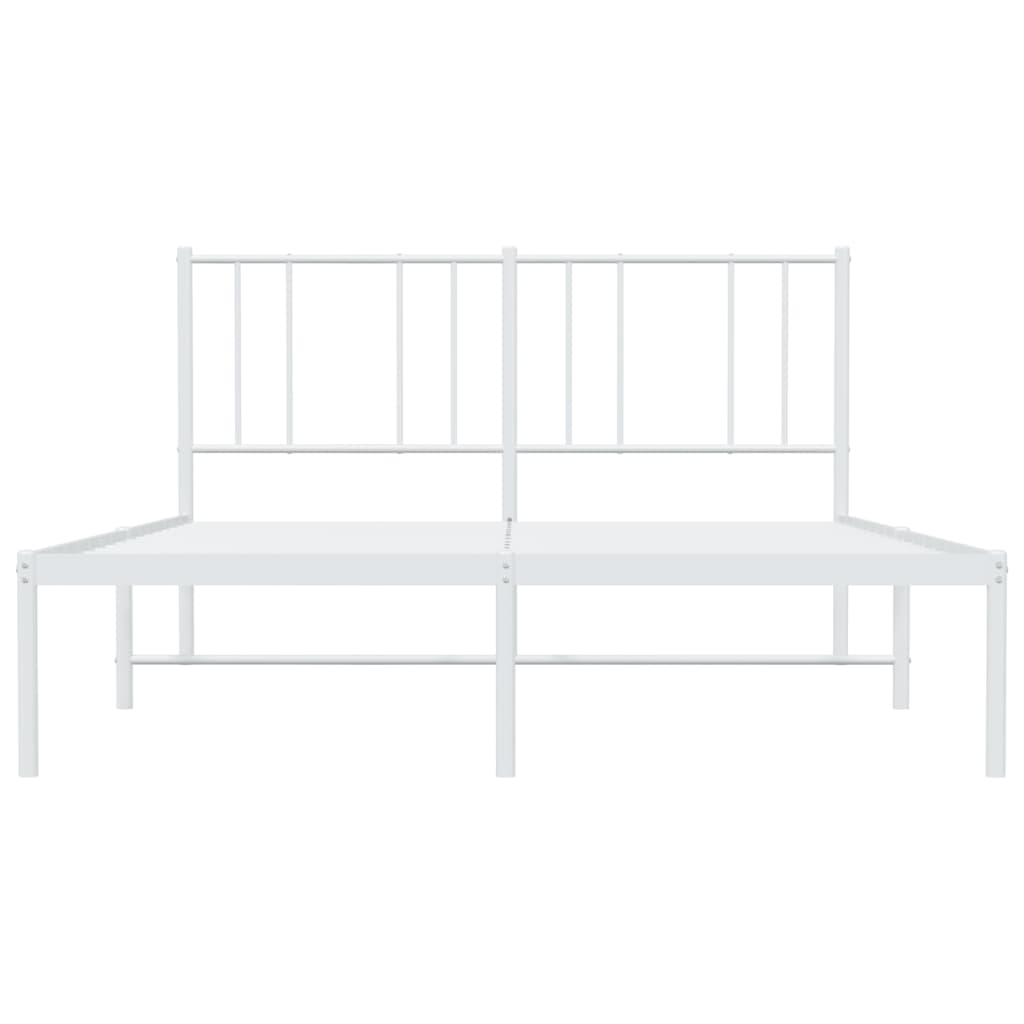Sengeramme I Metall Med Sengegavl Hvit 160X200 Cm