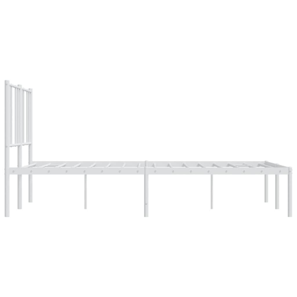 Sengeramme I Metall Med Sengegavl Hvit 160X200 Cm