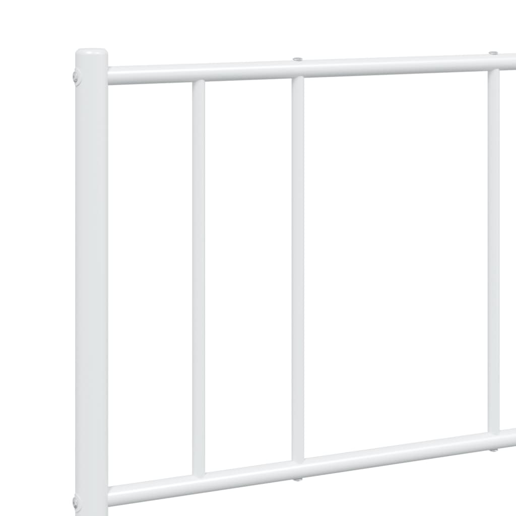 Sengeramme I Metall Med Sengegavl Hvit 160X200 Cm