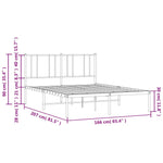 Sengeramme I Metall Med Sengegavl Hvit 160X200 Cm