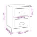 Nattbord Hvit 39X39X47,5 Cm Konstruert Tre