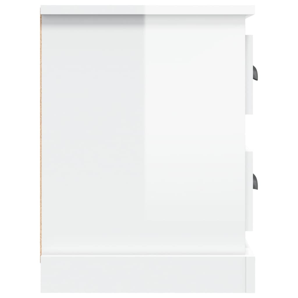 Tv-Benk Høyglans Hvit 102X35,5X47,5 Cm Konstruert Tre