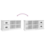 Tv-Benk Høyglans Hvit 102X35,5X47,5 Cm Konstruert Tre