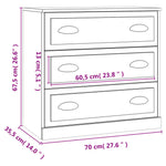 Skjenk Sonoma Eik 70X35,5X67,5 Cm Konstruert Tre