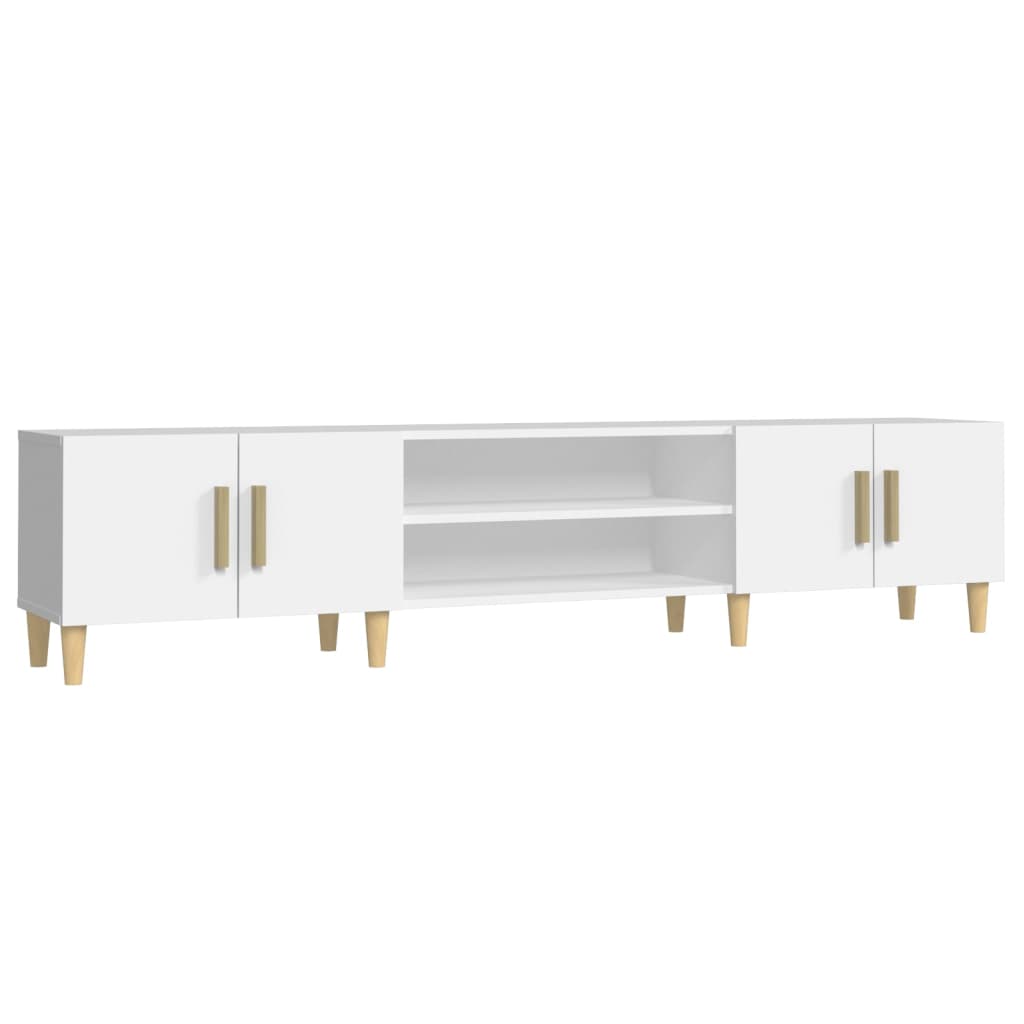 Tv-Benk Hvit 180X31,5X40 Cm Konstruert Tre