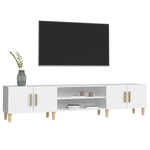 Tv-Benk Hvit 180X31,5X40 Cm Konstruert Tre