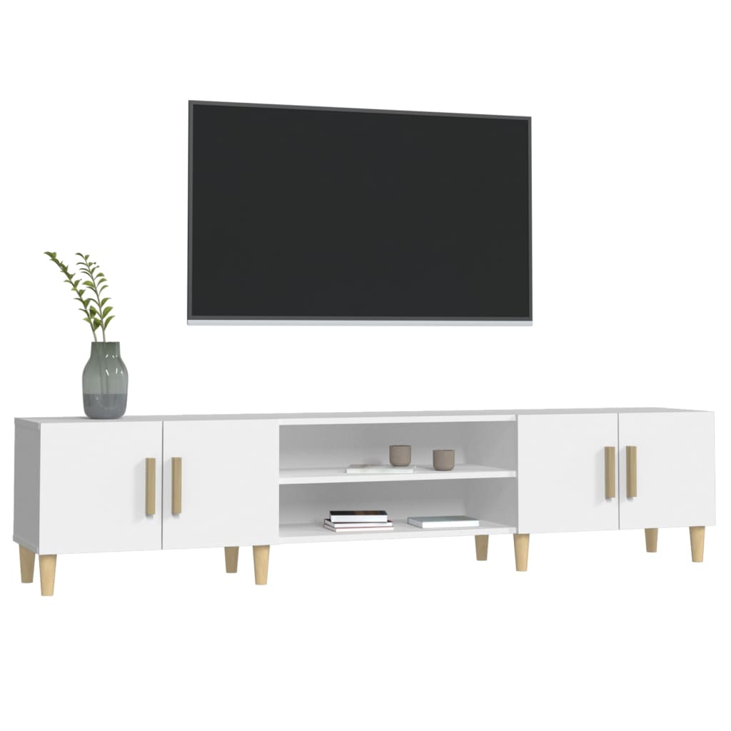 Tv-Benk Hvit 180X31,5X40 Cm Konstruert Tre
