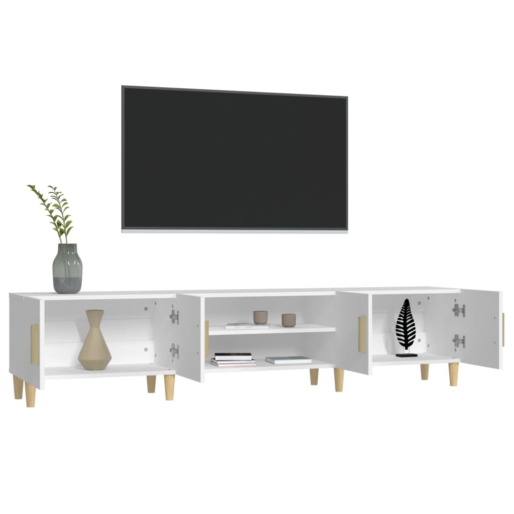 Tv-Benk Hvit 180X31,5X40 Cm Konstruert Tre