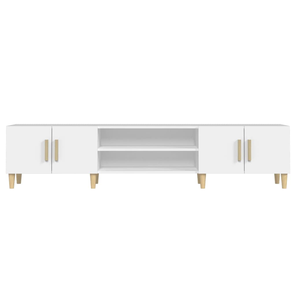 Tv-Benk Hvit 180X31,5X40 Cm Konstruert Tre