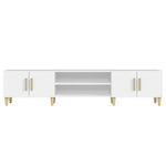 Tv-Benk Hvit 180X31,5X40 Cm Konstruert Tre