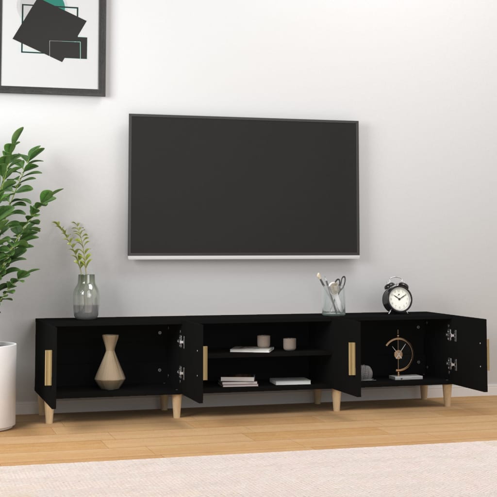 Tv-Benk Svart 180X31,5X40 Cm Konstruert Tre