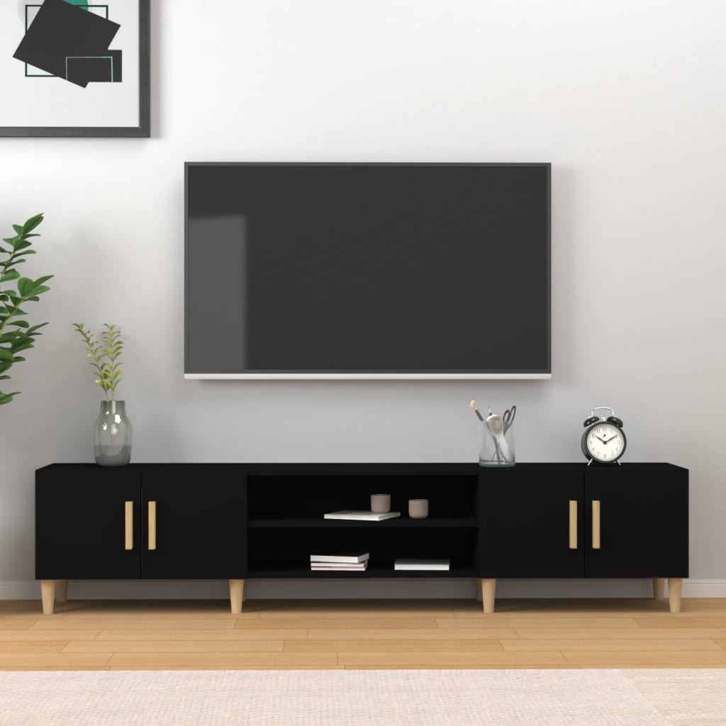 Tv-Benk Svart 180X31,5X40 Cm Konstruert Tre