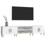 Tv-Benk Høyglans Hvit 180X31,5X40 Cm Konstruert Tre
