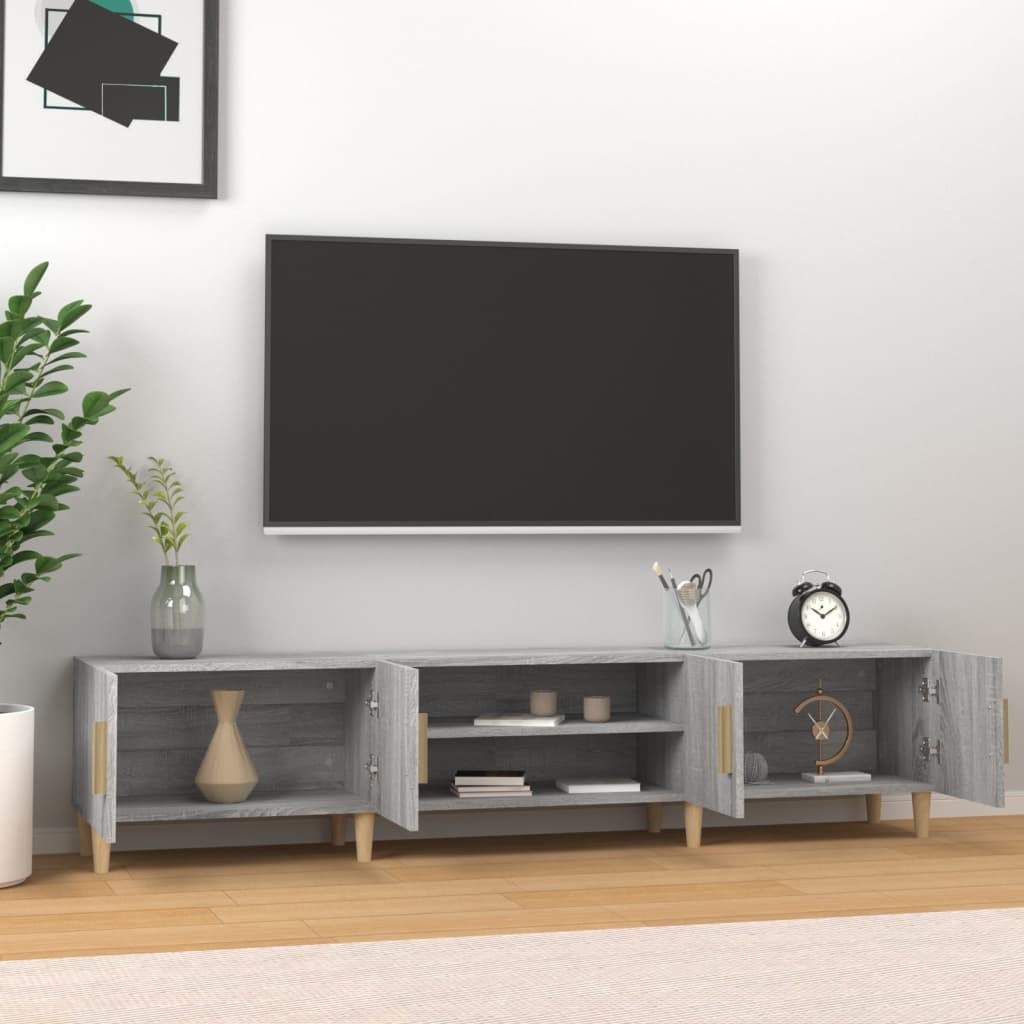 Tv-Benk Grå Sonoma 180X31,5X40 Cm Konstruert Tre