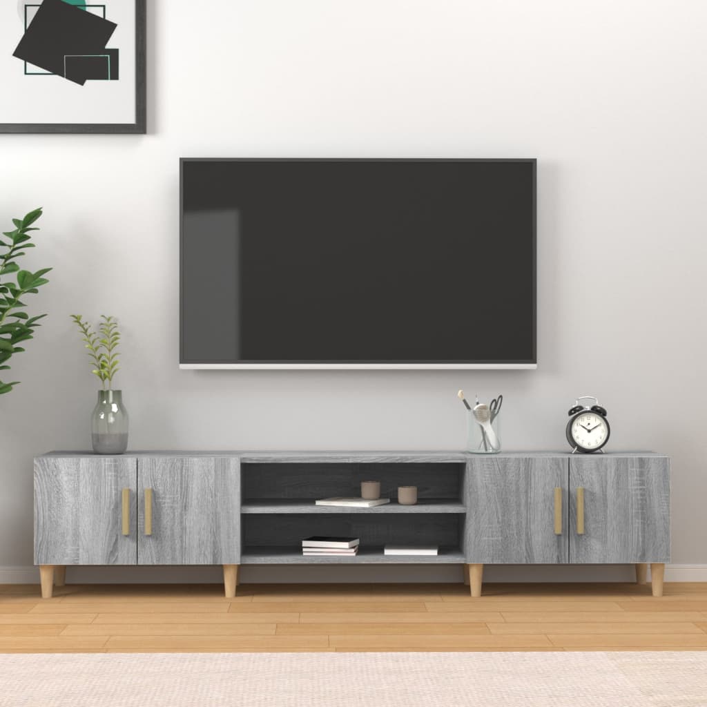 Tv-Benk Grå Sonoma 180X31,5X40 Cm Konstruert Tre