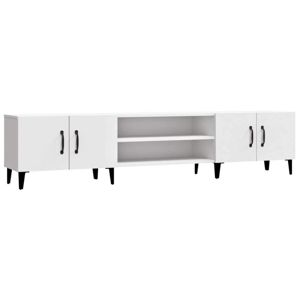 Tv-Benk Hvit 180X31,5X40 Cm Konstruert Tre