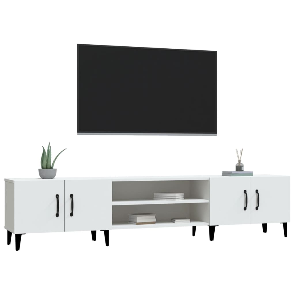 Tv-Benk Hvit 180X31,5X40 Cm Konstruert Tre