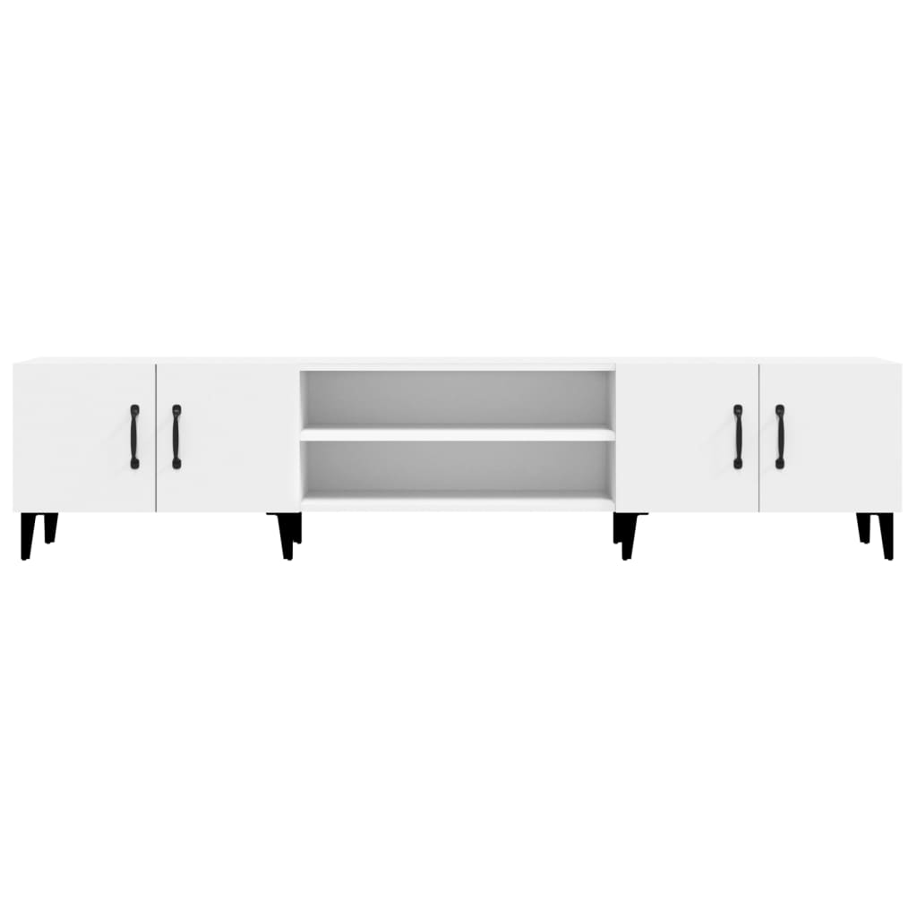 Tv-Benk Hvit 180X31,5X40 Cm Konstruert Tre