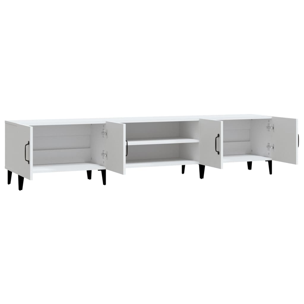 Tv-Benk Hvit 180X31,5X40 Cm Konstruert Tre