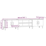 Tv-Benk Hvit 180X31,5X40 Cm Konstruert Tre