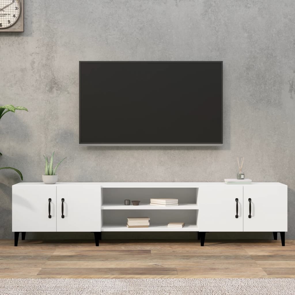 Tv-Benk Hvit 180X31,5X40 Cm Konstruert Tre