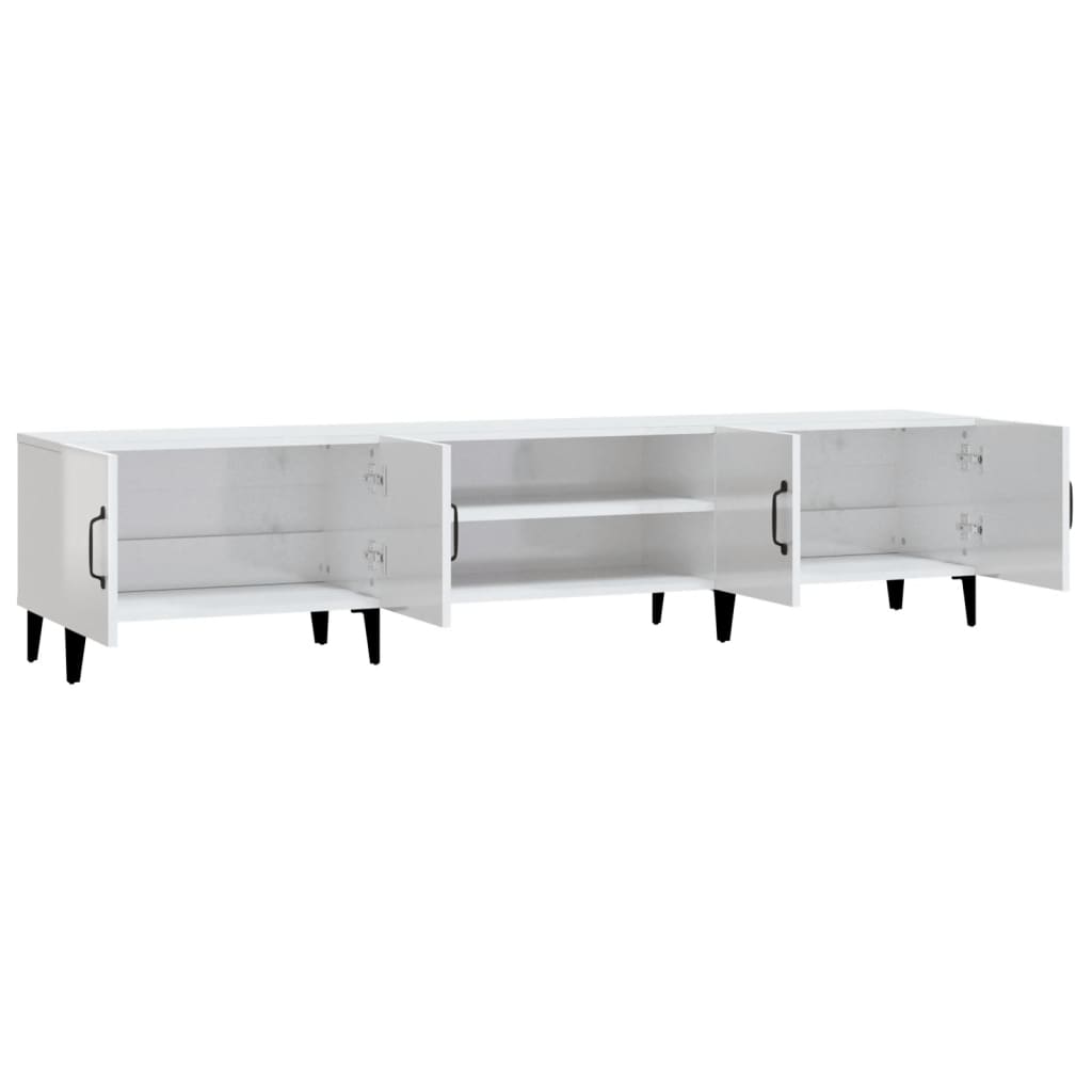 Tv-Benk Høyglans Hvit 180X31,5X40 Cm Konstruert Tre