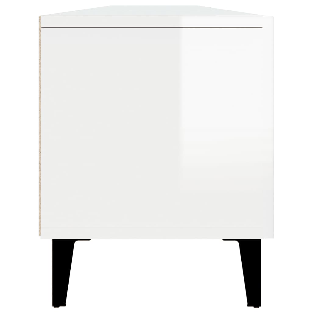 Tv-Benk Høyglans Hvit 180X31,5X40 Cm Konstruert Tre