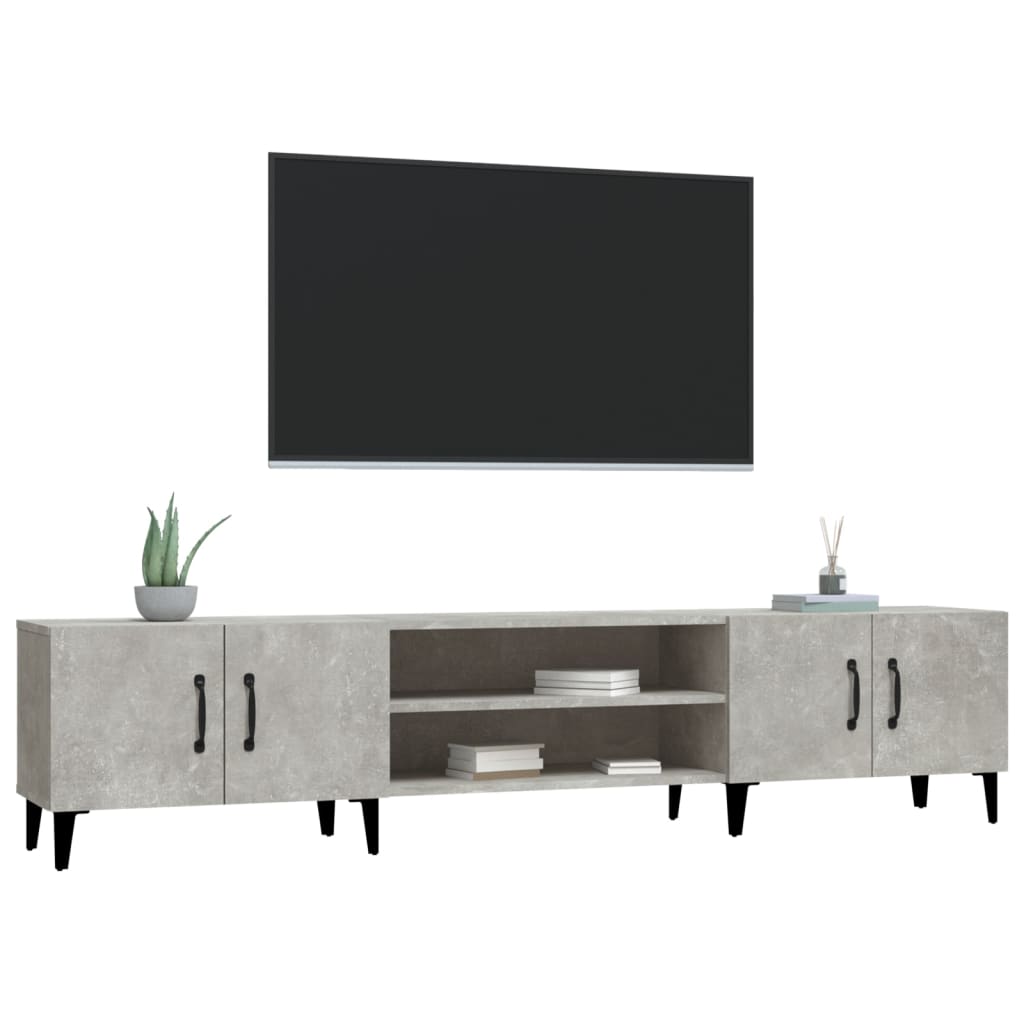 Tv-Benk Betonggrå 180X31,5X40 Cm Konstruert Tre