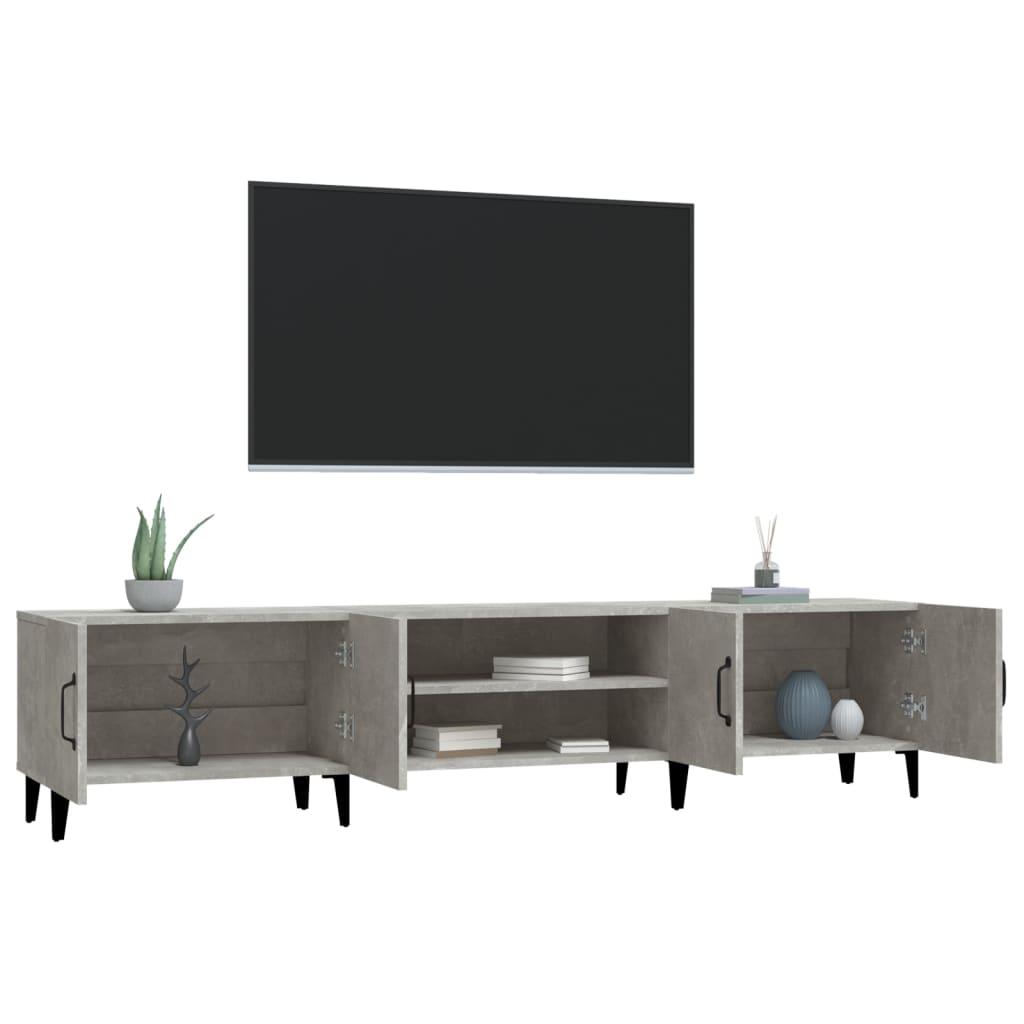 Tv-Benk Betonggrå 180X31,5X40 Cm Konstruert Tre